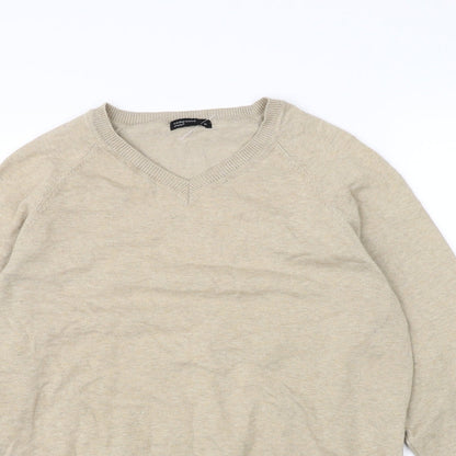 Mens UK Size M Cedar Wood State Beige Pullover Sweatshirt