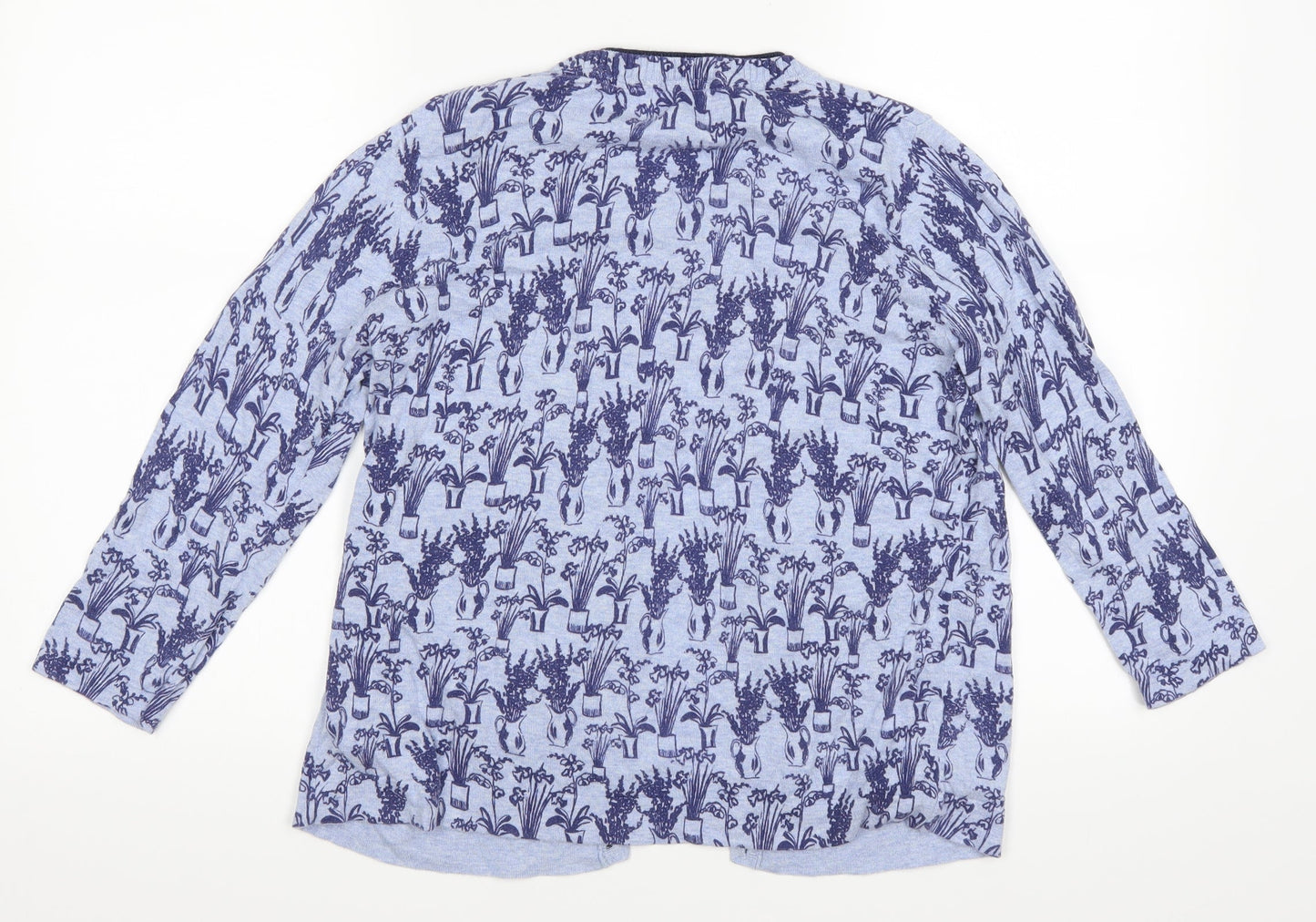 heyton Womens Blue Floral  Cardigan Jumper Size S