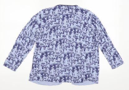 heyton Womens Blue Floral  Cardigan Jumper Size S