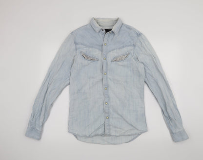 Topman Mens Blue    Button-Up Size S