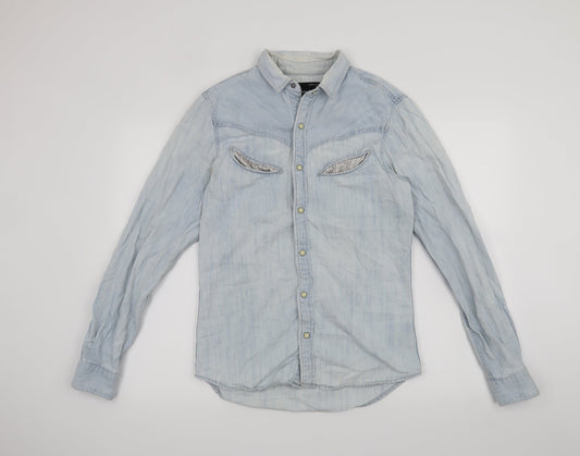 Topman Mens Blue    Button-Up Size S