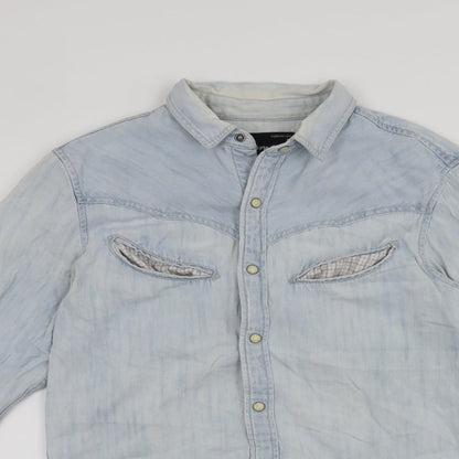Topman Mens Blue    Button-Up Size S