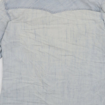 Topman Mens Blue    Button-Up Size S