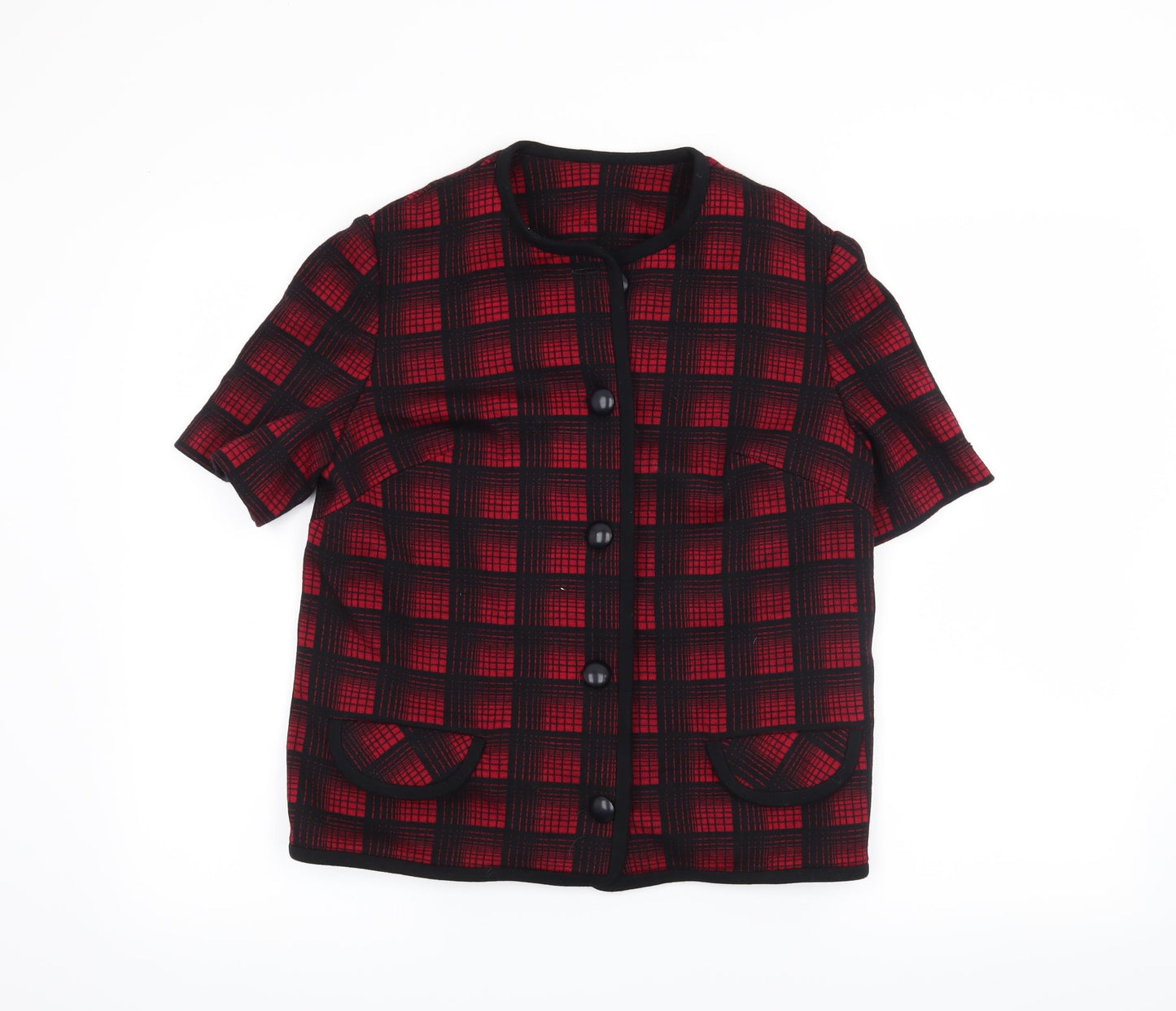Womens UK Size 14 Preworn Red Basic Button-Up