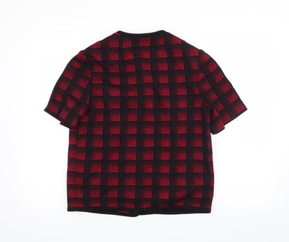 Womens UK Size 14 Preworn Red Basic Button-Up