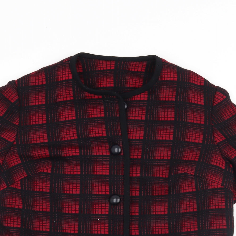 Womens UK Size 14 Preworn Red Basic Button-Up