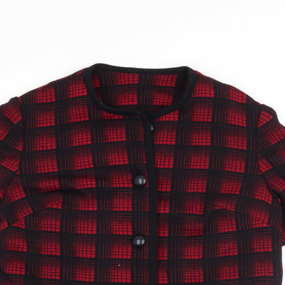 Womens UK Size 14 Preworn Red Basic Button-Up