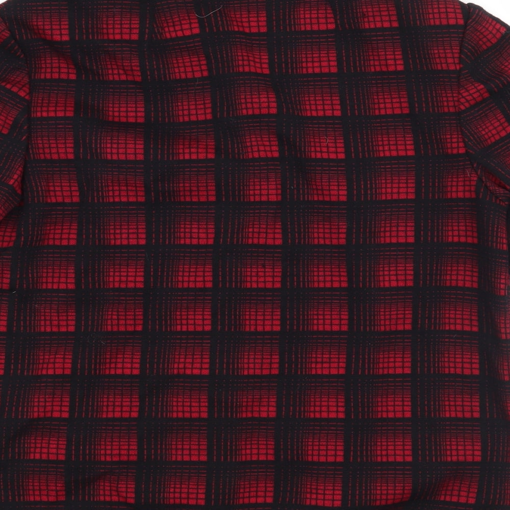 Womens UK Size 14 Preworn Red Basic Button-Up