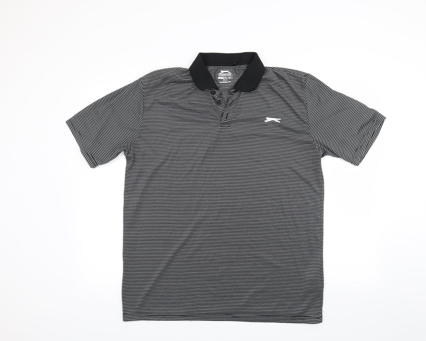 Slazenger Mens Black Striped   T-Shirt Size L