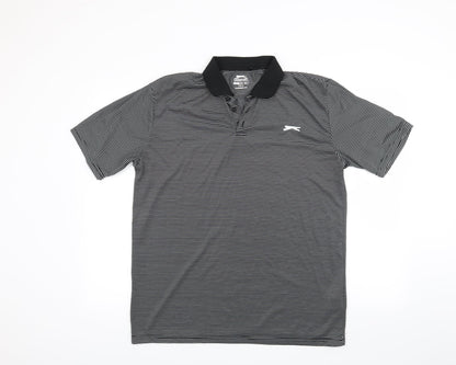 Slazenger Mens Black Striped   T-Shirt Size L