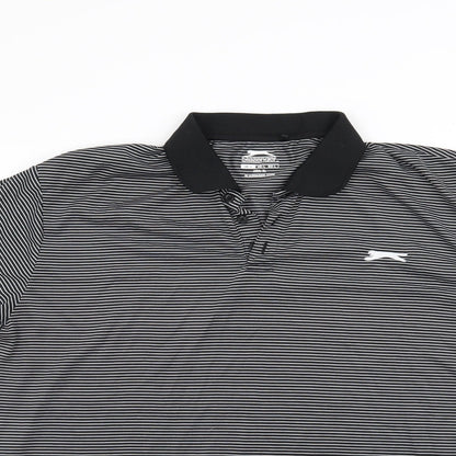 Slazenger Mens Black Striped   T-Shirt Size L
