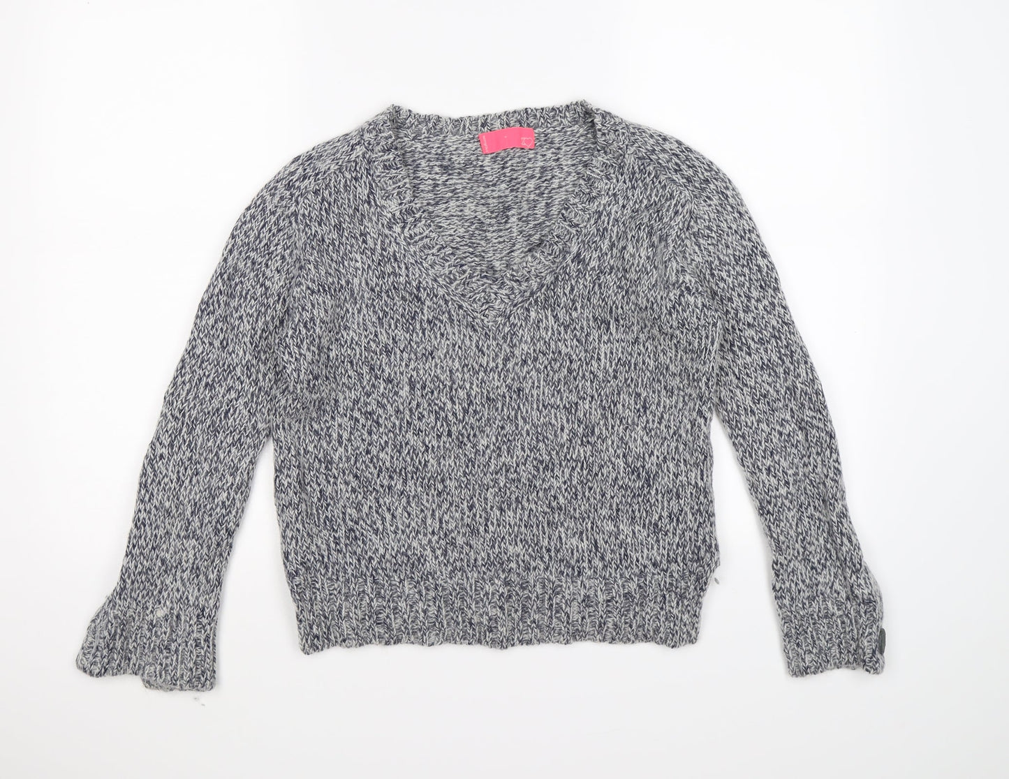 i loovve Womens Blue  Knit Pullover Jumper Size M  - elbow pads
