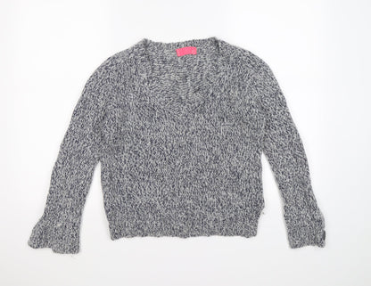i loovve Womens Blue  Knit Pullover Jumper Size M  - elbow pads