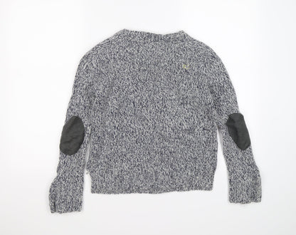 i loovve Womens Blue  Knit Pullover Jumper Size M  - elbow pads
