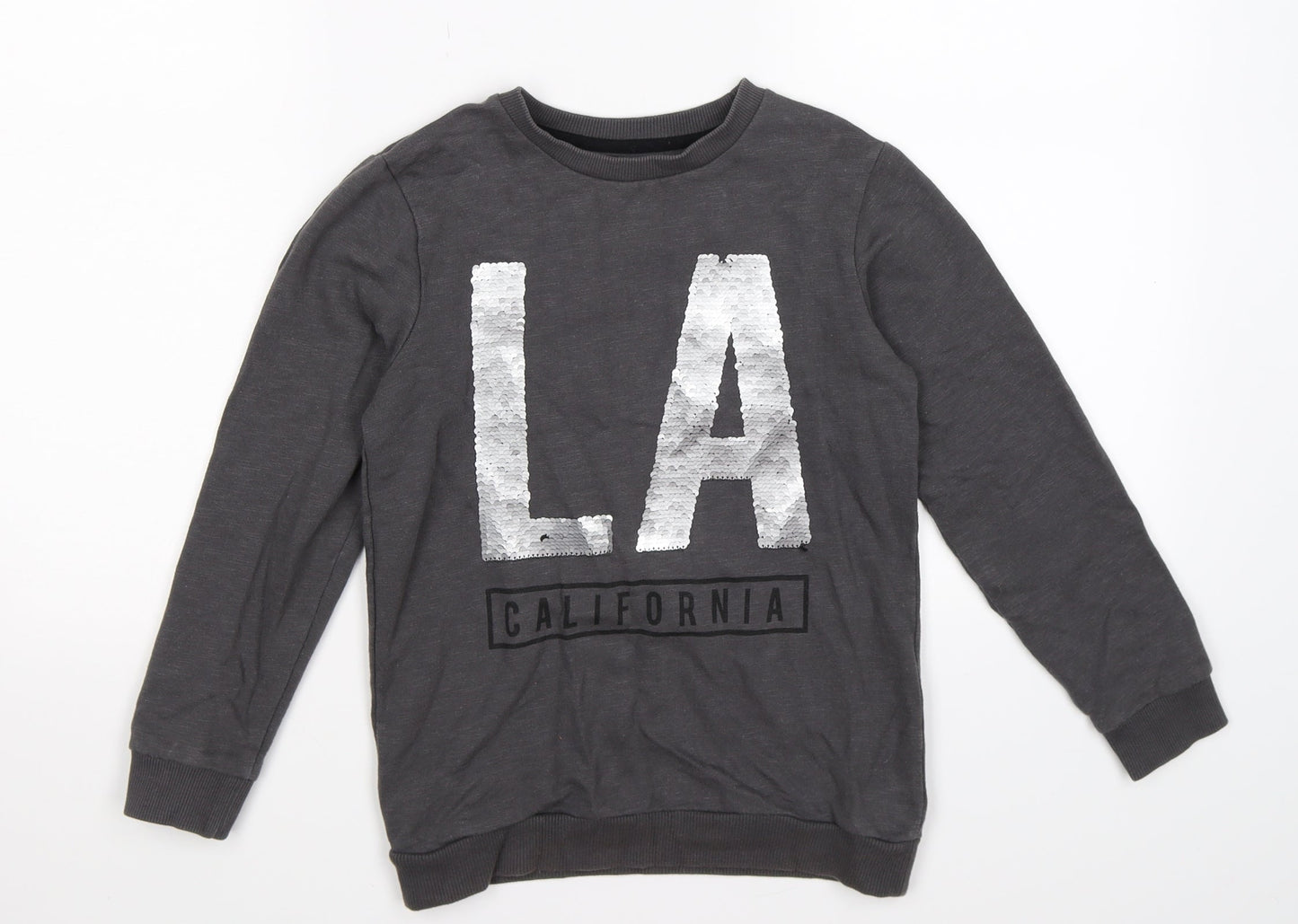 TU Girls Grey  Jersey Pullover Sweatshirt Size 8 Years  - LA Sequins