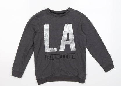 TU Girls Grey  Jersey Pullover Sweatshirt Size 8 Years  - LA Sequins