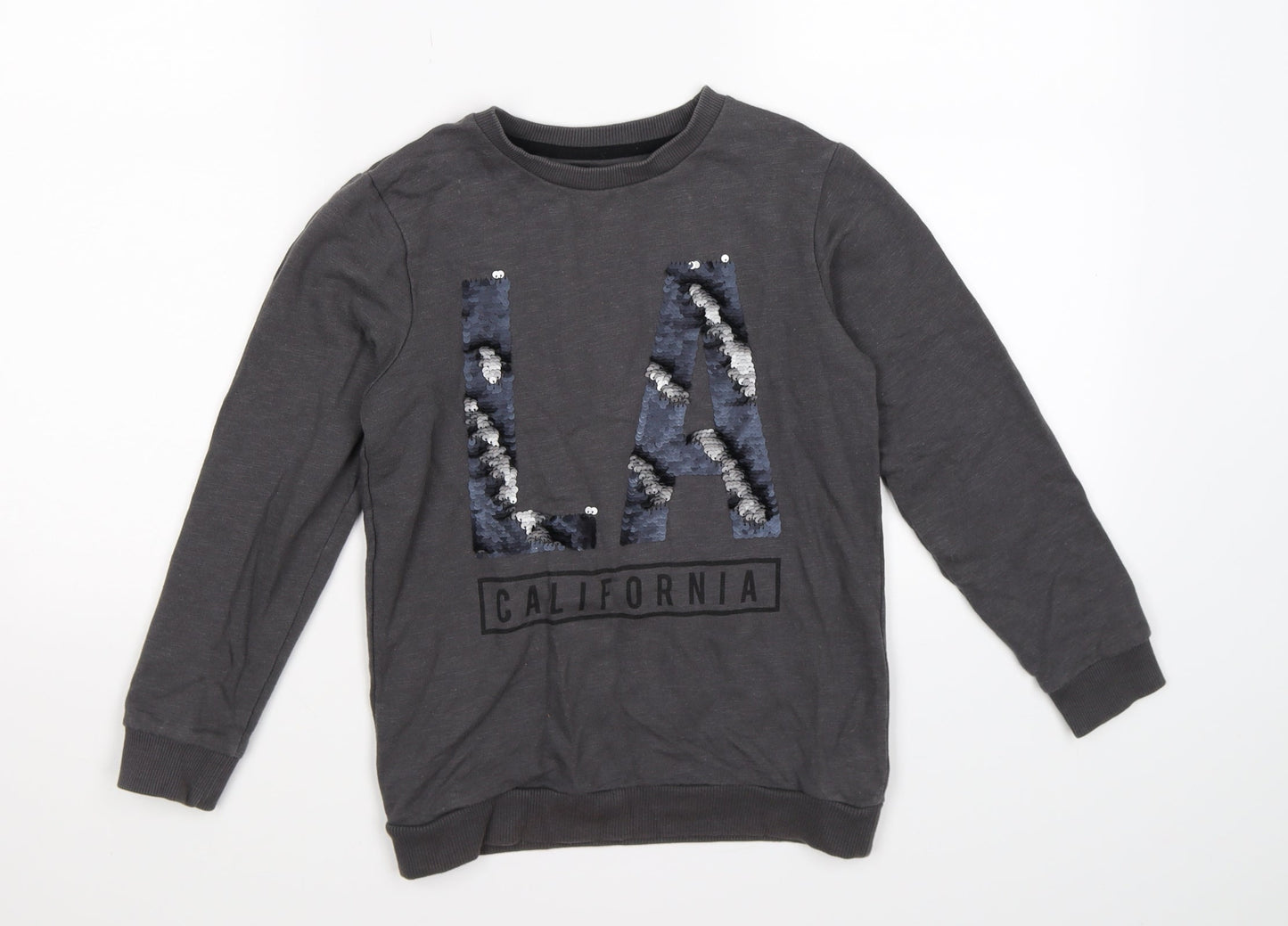 TU Girls Grey  Jersey Pullover Sweatshirt Size 8 Years  - LA Sequins