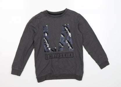 TU Girls Grey  Jersey Pullover Sweatshirt Size 8 Years  - LA Sequins