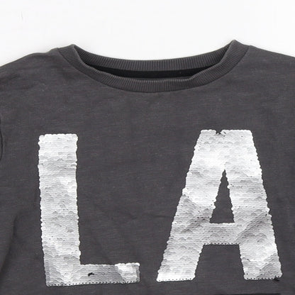 TU Girls Grey  Jersey Pullover Sweatshirt Size 8 Years  - LA Sequins