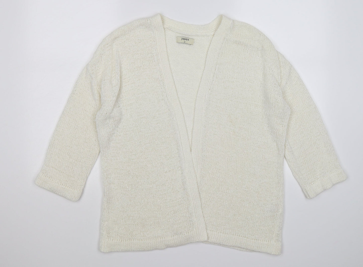 Papaya Womens Ivory  Crochet Cardigan Jumper Size M