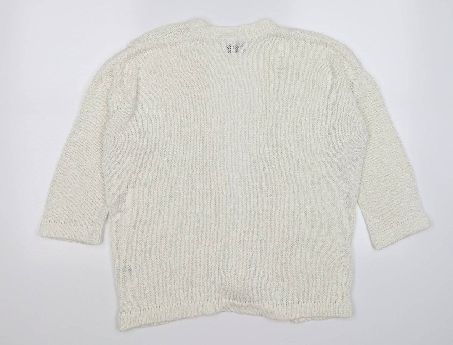Papaya Womens Ivory  Crochet Cardigan Jumper Size M