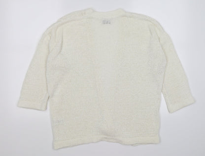Papaya Womens Ivory  Crochet Cardigan Jumper Size M