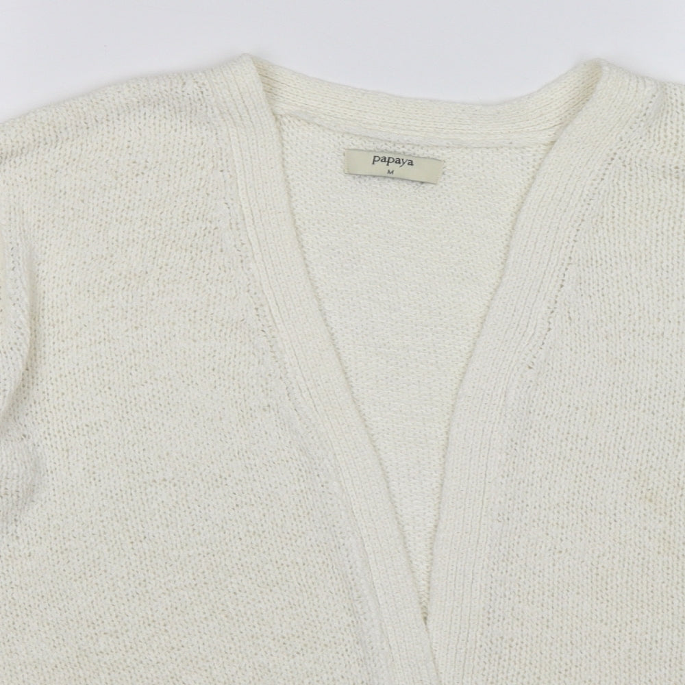 Papaya Womens Ivory  Crochet Cardigan Jumper Size M