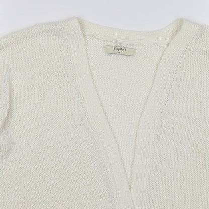 Papaya Womens Ivory  Crochet Cardigan Jumper Size M