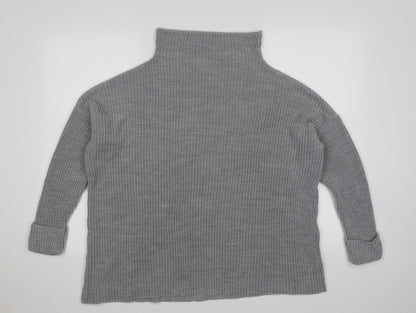 Next Womens Grey  Knit Pullover Jumper Size M  - oversized