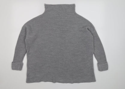 Next Womens Grey  Knit Pullover Jumper Size M  - oversized