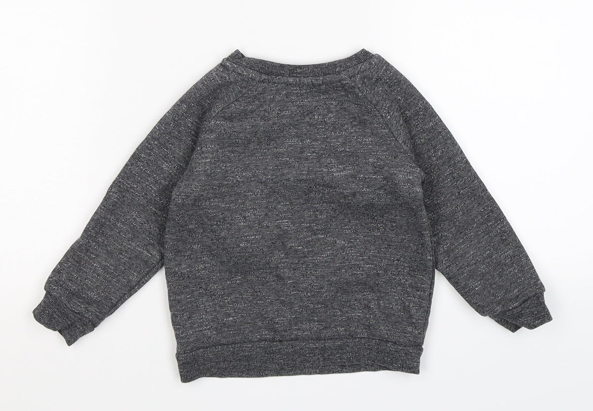 Primark Boys Grey  Jersey Pullover Jumper Size 9-12 Months  - cool dude
