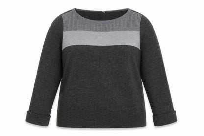 BHS Womens Grey Striped Knit Pullover Jumper Size 14