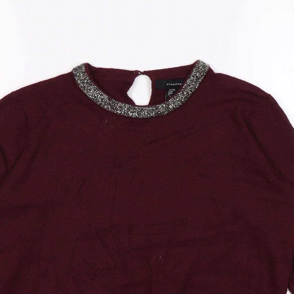 artmosphere Womens Red  Knit Pullover Jumper Size 12  - Burgundy