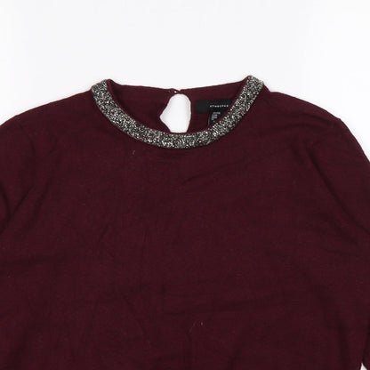 artmosphere Womens Red  Knit Pullover Jumper Size 12  - Burgundy