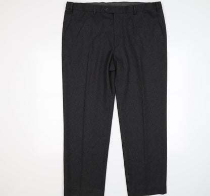 Womens UK Size 42 Marks and Spencer Regular Fit Dress Pants Grey Trousers