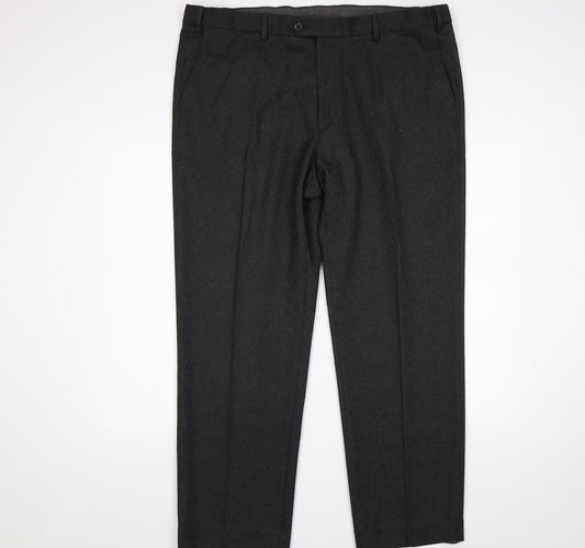 Womens UK Size 42 Marks and Spencer Regular Fit Dress Pants Grey Trousers