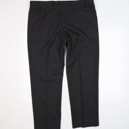 Womens UK Size 42 Marks and Spencer Regular Fit Dress Pants Grey Trousers