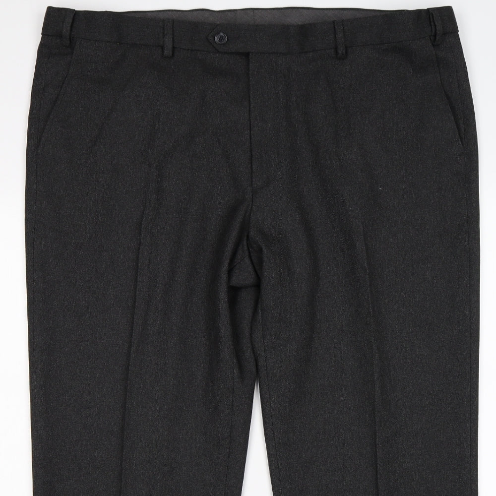 Womens UK Size 42 Marks and Spencer Regular Fit Dress Pants Grey Trousers