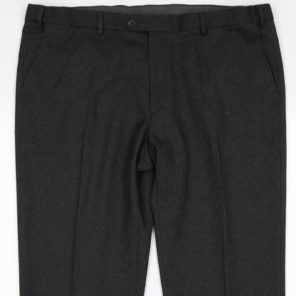 Womens UK Size 42 Marks and Spencer Regular Fit Dress Pants Grey Trousers