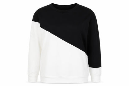 Womens Black Colourblock  Pullover Sweatshirt Size L