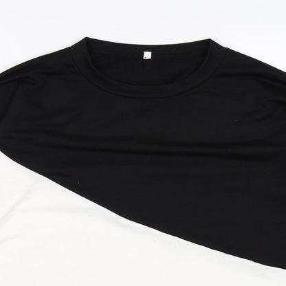 Womens Black Colourblock  Pullover Sweatshirt Size L