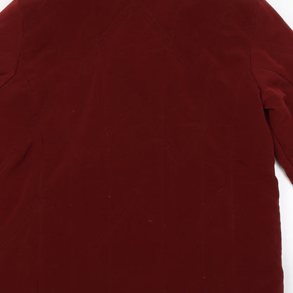 Gray & Osbourn Womens Red  Satin Puffer Jacket Coat Size 12