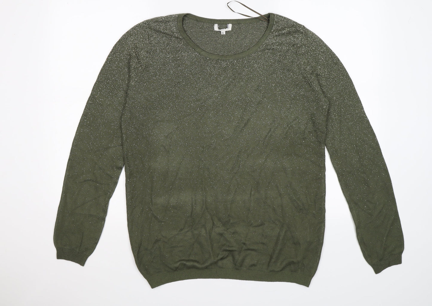 Preworn Womens Green  Knit Pullover Jumper Size XL  - Glittery