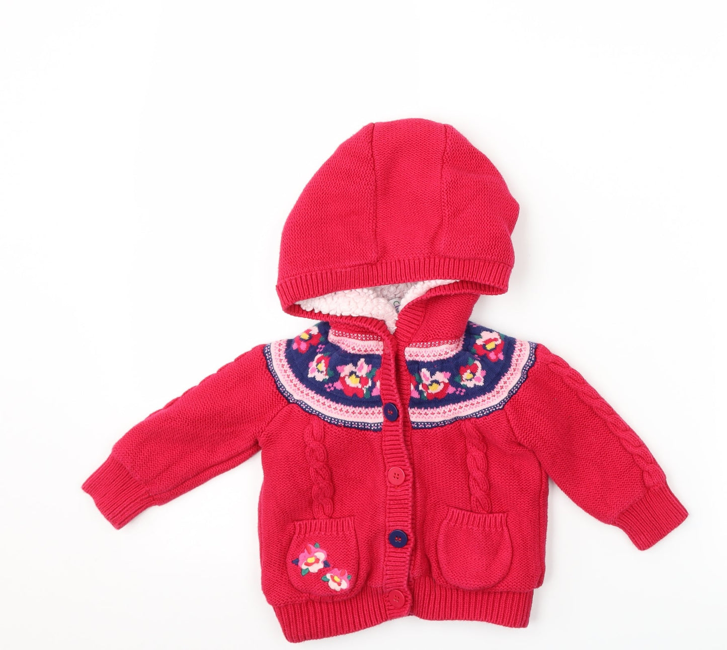 Boots Mini Club Girls Pink Floral  Jacket  Size 9-12 Months