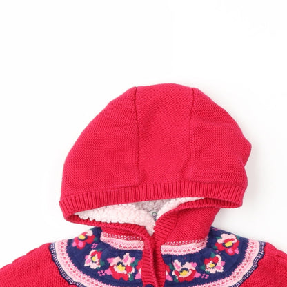 Boots Mini Club Girls Pink Floral  Jacket  Size 9-12 Months