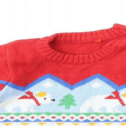 TU Baby Red   Pullover Jumper Size 6-9 Months  - polar bear