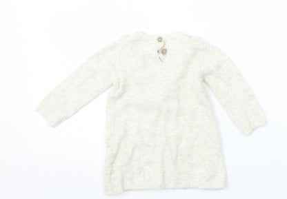 F&F Girls Beige  Knit Pullover Jumper Size 3-6 Months