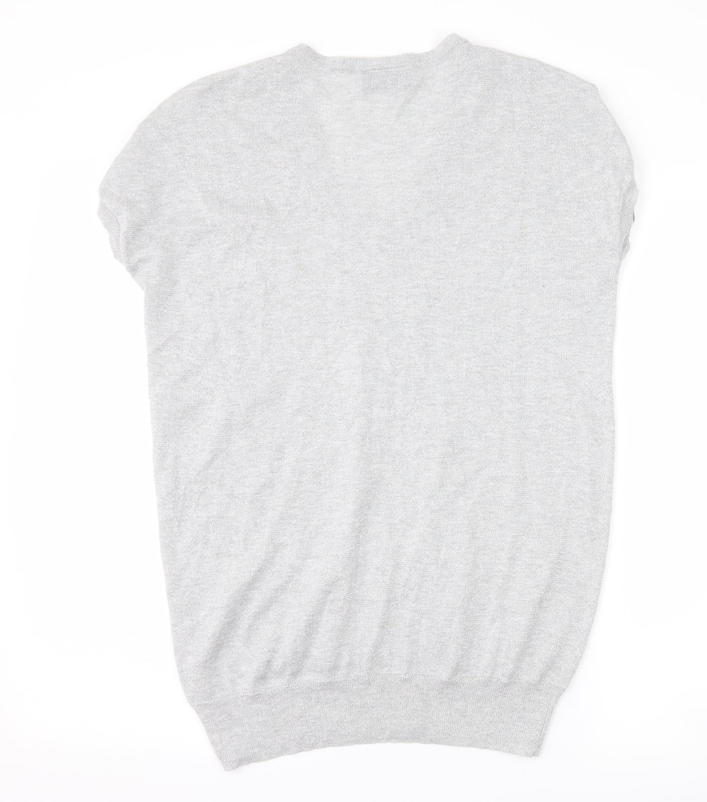 Womens UK Size S Wallis Silver Basic T-Shirt