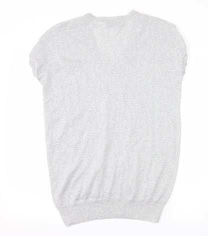 Womens UK Size S Wallis Silver Basic T-Shirt