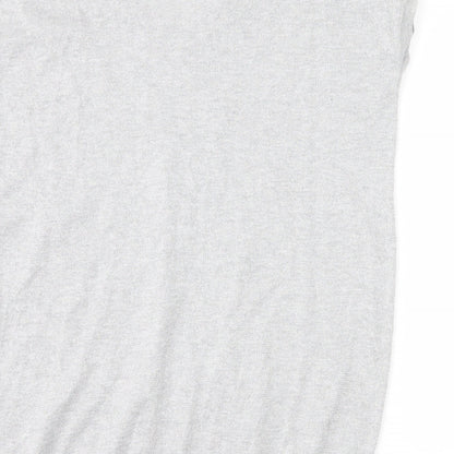 Womens UK Size S Wallis Silver Basic T-Shirt